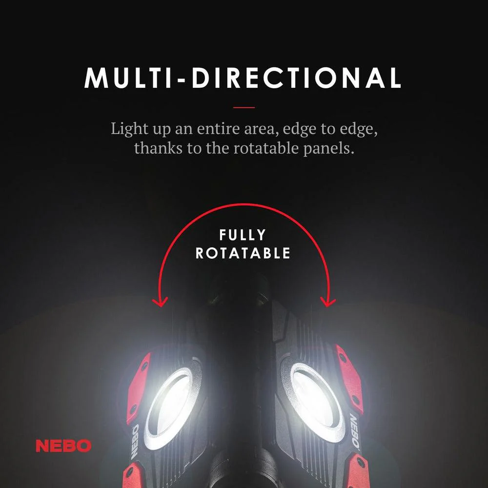 NEBO Omni 2K Rechargeable Worklight - Black/Red - Image 3