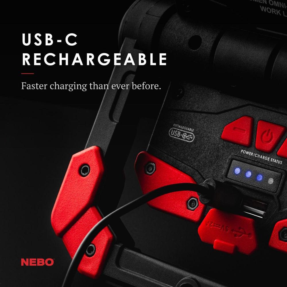 NEBO Omni 2K Rechargeable Worklight - Black/Red - Image 7